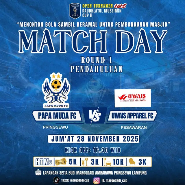 Day 23 Matchday Round 1 Pendahuluan‼️ Raudhlatul Muslimin Cup II Tahun 2025-2026 Ramaikan Guys☝🏻 #tarkamlampung #raudhlatulmuslimincupII2025 #nontonbolasambilberamal #margodadicup