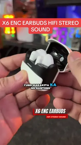 X6 Newest ENC Earbuds (2 Freebies: 1 Cartoon stickers + 1 Game sleeve) HiFi Level Stereo Sound IPX5 Waterproof Build-in Mic, Space Capsule Design, Noise Reduction Earphones for iPhone and Android #earbuds #ENC #waterproofearphones #hifisound #techunboxing 