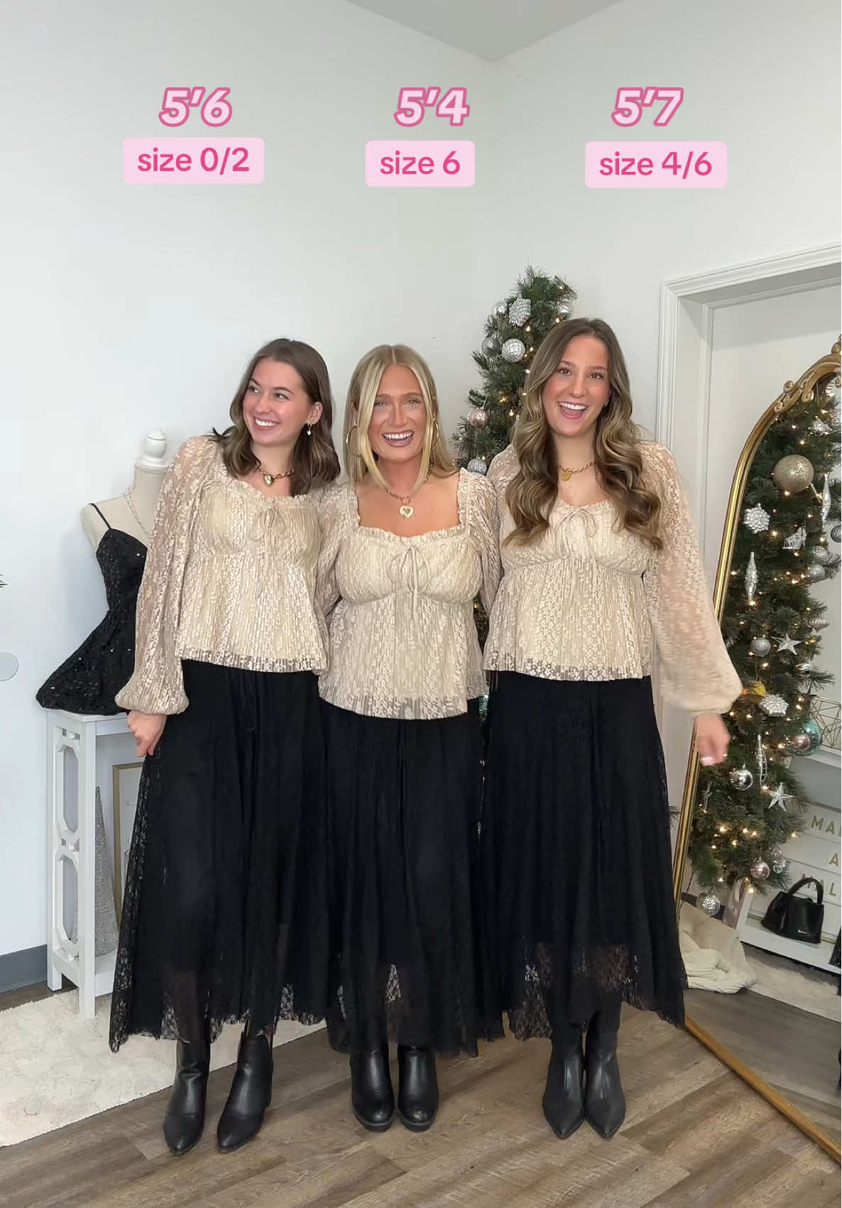 That feeling when Black Friday is almost here 🕺🩷🚨🛍️ Same outfits, different sizes! Details in the comments ⭐️ #fashion #blackfriday #holiday #christmas #christmasdance 