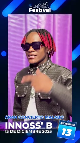 🎤 ¡MALABO SE ENCIENDE! 🎤 🔥 13 de diciembre @officialinnossb hará vibrar el Estadio 💛🖤 🎶 Música, show y vibra MUNI 💳 50% de descuento con MUNI Dinero #MuniFestival #Malabo #ElVibeEstáEnLasCalles #Yapi #MuniShow