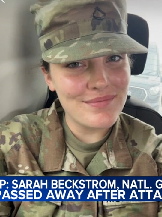 President Donald Trump said Thursday evening that U.S. Army Specialist Sarah Beckstrom, one of the two West Virginia National Guard members wounded in a 