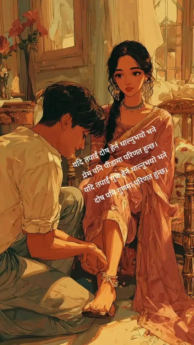 एक पुरुषले एकदमै सुन्दर केटीसँग विवाह गर्छ। विवाहपछि दुबैको जीवन धेरै माया–प्रेमले भरिएको हुन्छ। उसले आफ्नी श्रीमतीलाई धेरै माया गर्थ्यो र सधैं उनको सुन्दरताको प्रशंसा गर्थ्यो। तर केही महिनापछि, ती केटी छालाको रोगले ग्रस्त भइन् र बिस्तारै उनको सुन्दरता हराउँदै गयो। यसरी आफूलाई बदलिँदो देखेर उनी डराउन थालिन्— यदि आफू कुरुप भइन् भने श्रीमानले उनलाई घृणा गर्न थाल्छन् कि? र उनको घृणा आफूले सहन नसक्ने छु भन्ने सोचले उनी भित्रभित्रै त्रसित हुन थालिन्। यसैबीच, एकदिन श्रीमानलाई केही कामले घरबाट टाढा जानुपर्‍यो। काम सकेर घर फर्किँदै गर्दा उनको दुर्घटना भयो। दुर्घटनामा उनले दुवै आँखा गुमाए। तर यति ठूलो घटना हुँदाहुँदै पनि उनीहरूको जीवन पहिलेजस्तै चलिरह्यो। समय बित्दै गयो र छालाको रोगका कारण ती युवतीको सुन्दरता पूरै हराइसकेको थियो। उनी कुरुप भइन्, तर अन्धा भइसकेका श्रीमानलाई यसको केही थाहा थिएन। त्यसैले यसको कुनै असर उनीहरूको सुखी वैवाहिक जीवनमा परेन। उनी पहिले जस्तै श्रीमतीलाई माया गरिरहे। एकदिन ती महिलाको मृत्यु भयो। अब श्रीमान एक्लै भए। उनी निकै दुःखी थिए। उनलाई त्यो शहर नै छोड्न मन लाग्यो। सबै विधि–विधान पूरा गरेपछि उनी शहर छोड्न निस्किँदै थिए। त्यतिञ्जेलमा एक जना मानिसले , पछाडीबाट बोलाउँदै आएर भन्यो— “अब तिमी कसरी एक्लै हिँड्छौ? तिमीलाई त यी वर्षभरि पत्नीले साथ दिनुभएको थियो।” श्रीमानले उत्तर दिए— “साथी! म अन्धो छैन। म त केवल अन्धो जस्तो बनेर बसेको थिएँ। किनकि यदि मेरी पत्नीलाई थाहा भएको भए कि म उनको कुरूपता देख्न सक्छु, त्यो कुरा उन्लाइ उनको रोगभन्दा पनि बढी दुखदाइ हुन्थ्यो। त्यसैले म वर्षौँसम्म अन्धो भएको नाटक गर्दै बसेँ। उनी धेरै नै राम्रो पत्नी थिइन्। म त केवल उनलाई खुशी राख्न चाहन्थेँ।” गह भरी आँसु पार्दै उनी आफ्नो बाटो लागे , कहिले फेरि नफर्कने गरेर।  खुशी रहनका लागि हामीले एक–अर्काका कमजोरीहरूलाई नजरअन्दाज गर्न सिक्नुपर्छ। यसले सम्बन्धलाई बलियो बनाउँछ। कमजोरी देख्न थाल्यो भनेत हजार जुनि पनि क्म हुन्छ। 