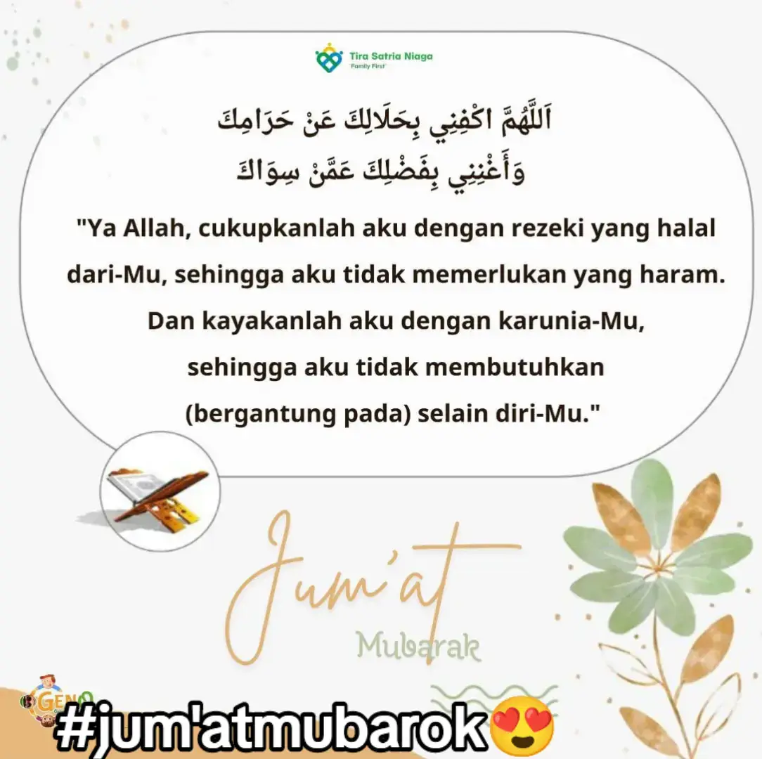Sebaik-baiknya kecukupan adalah ketika hati merasa cukup dengan pemberian Allah tanpa menoleh pada yang haram. Yang sedikit namun berkah, lebih baik daripada yang melimpah namun mengikis nurani. Berharaplah hanya kepada-Nya, karena siapa yang menjadikan Allah sebagai satu-satunya sandaran, maka Allah akan mencukupkan segala kebutuhannya. Assalaamu'alaikum Jum'at mubarak ✨ #motivasipagi #supergenq