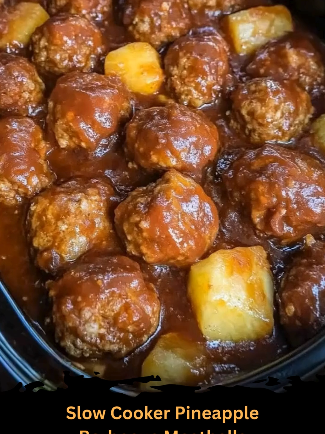 Slow Cooker Pineapple Barbecue Meatballs These Slow Cooker Pineapple Barbecue Meatballs are a perfect blend of sweet and savory, with juicy meatballs slow-cooked in a rich pineapple-infused barbecue sauce. Whether you’re serving them at a party or enjoying them as a main dish, these meatballs are sure to be a hit. Ingredients: 1 lb frozen or homemade meatballs (about 24 meatballs) 1 can (20 oz) pineapple chunks, drained (reserve 1/2 cup of the juice) 1 1/2 cups barbecue sauce (use your favorite brand) 1/4 cup brown sugar 1 tablespoon soy sauce 1 teaspoon garlic powder 1/2 teaspoon ground ginger 1/4 teaspoon red pepper flakes (optional, for a bit of heat) Fresh parsley, chopped (for garnish) Instructions: Prepare the Sauce: In a medium bowl, combine the barbecue sauce, brown sugar, soy sauce, garlic powder, ground ginger, red pepper flakes (if using), and the reserved 1/2 cup of pineapple juice. Stir until well combined. Assemble in the Slow Cooker: Place the meatballs in the bottom of your slow cooker. Pour the pineapple chunks over the meatballs. Pour the barbecue sauce mixture over the meatballs and pineapple, making sure everything is evenly coated. Cook: Cover the slow cooker and cook on low for 4-6 hours or on high for 2-3 hours, until the meatballs are heated through and the sauce is thickened and bubbly. Serve: Once cooked, stir the meatballs gently to coat them in the sauce. Garnish with chopped fresh parsley before serving. Serving Suggestions: Serve these meatballs as an appetizer with toothpicks, or over rice or noodles as a main dish. Nutrition Information: Calories: 350 (per serving, based on 6 servings) Protein: 12g Carbs: 38g Fat: 18g