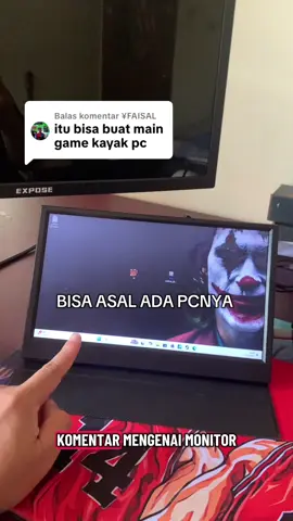 Membalas @¥FAISAL monitor portable ini bisa main game pc asal di colokin dulu ke pc yang kuat buat main game yah #monitor #monitormurah #monitorgamer 