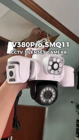 For indoor & outdoor CCTV Camera na may 3 lenses na. Sulit!  #CCTVCamera #wificctv #v380pro #360camera #3lenscamera 