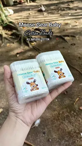 Made with natural cotton & design w/ a twin tip shape Moose Gear Baby Cotton Buds offer safe and gentle care for your baby everyday needs.😍  #fyp #babyessentials #cottonbuds #babycottonbuds #moosegearcottonbuds 