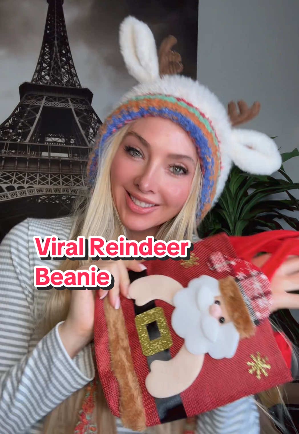 Antler Plush Winter Hat 🤩🦌 If Paris Hilton had a Christmas era… this is the hat 💅🏻 Soft, warm, lightweight and instantly makes your winter fit look expensive. I didn’t expect to love it this much 😭🎄 Perfect for pics, parties, and cozy holiday vibes. Tap to shop 💕🦌🛒 	•	#christmashat   	•	#winteraesthetic 	•	#christmasoutfit 	•	#holidaystyle 	•	#viralproducts