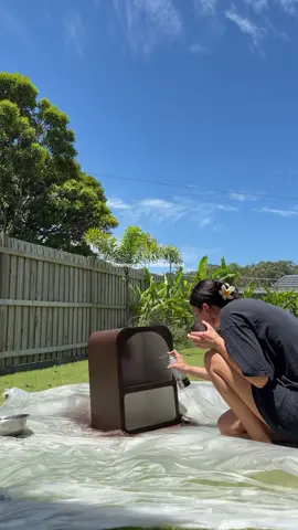 Anything to take my mind off life for a minute! 🤎 #DIY #bedsidetable #brown #spraypaint #australia 