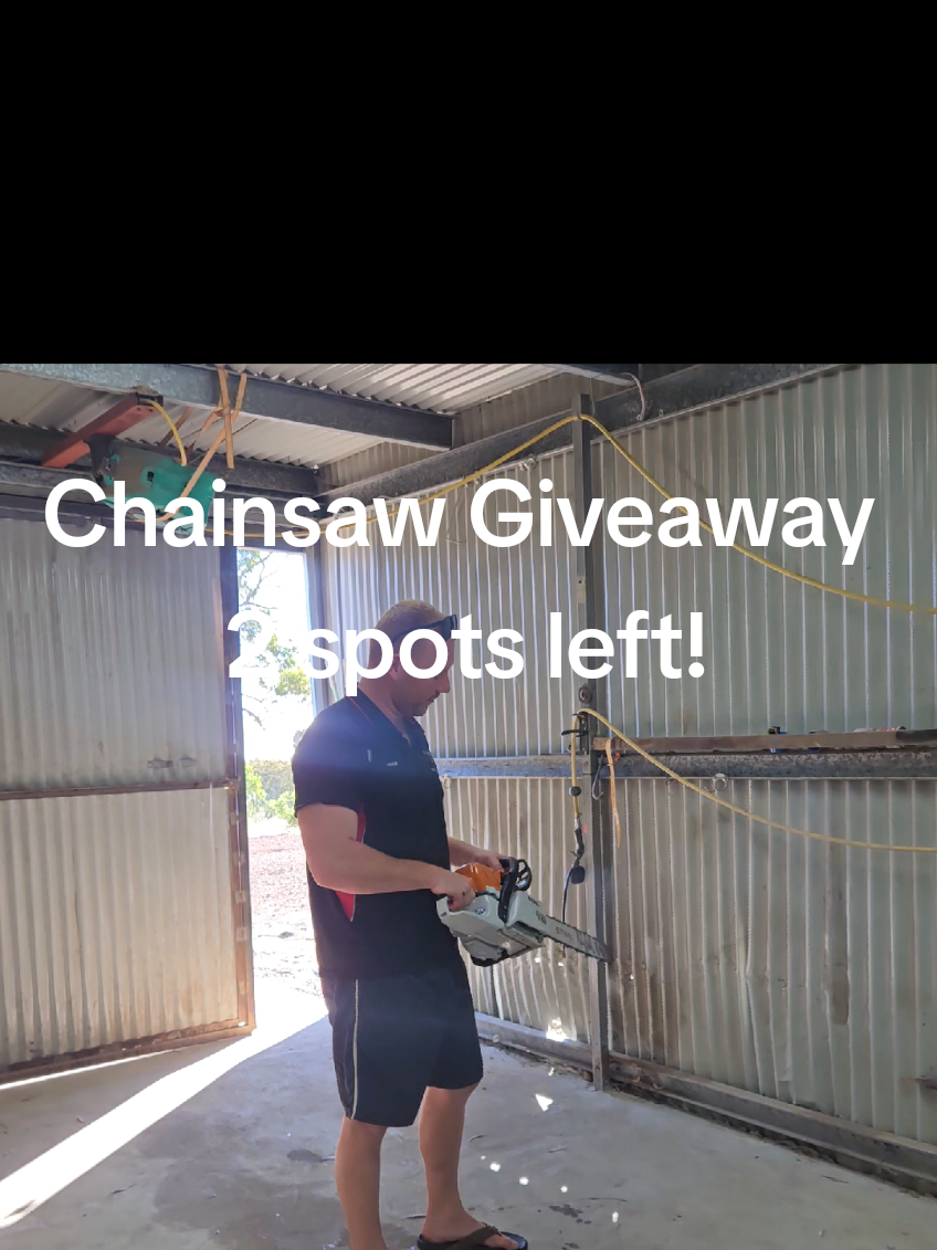 2 Spots left! ods 50/1 Chainsaw Giveaway! head to farmandacreco.com.au  link in bio! #treeclimber #arborist #FarmAndAcreCo #woodcutting #logging 