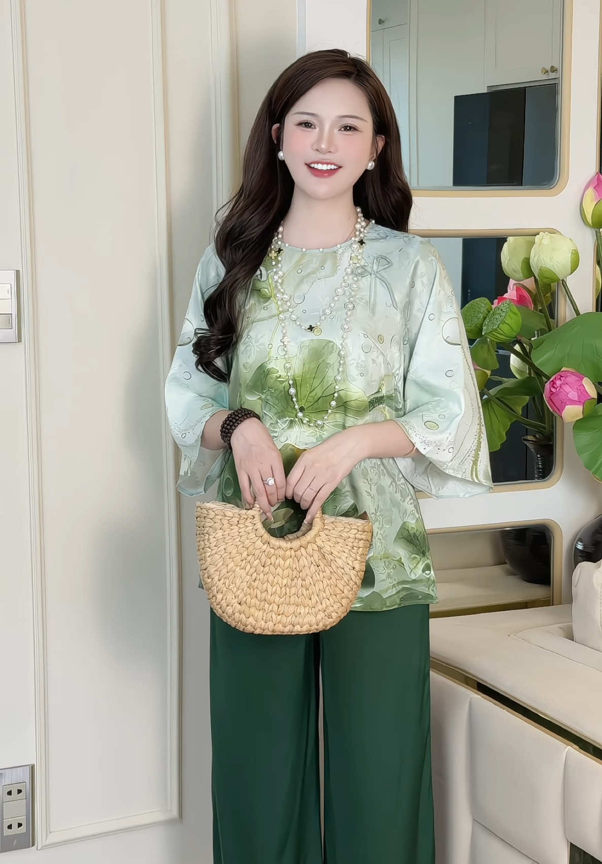 Bộ đồ lam in nhiều hoạ tiết xinh #champhanreview #dolam 