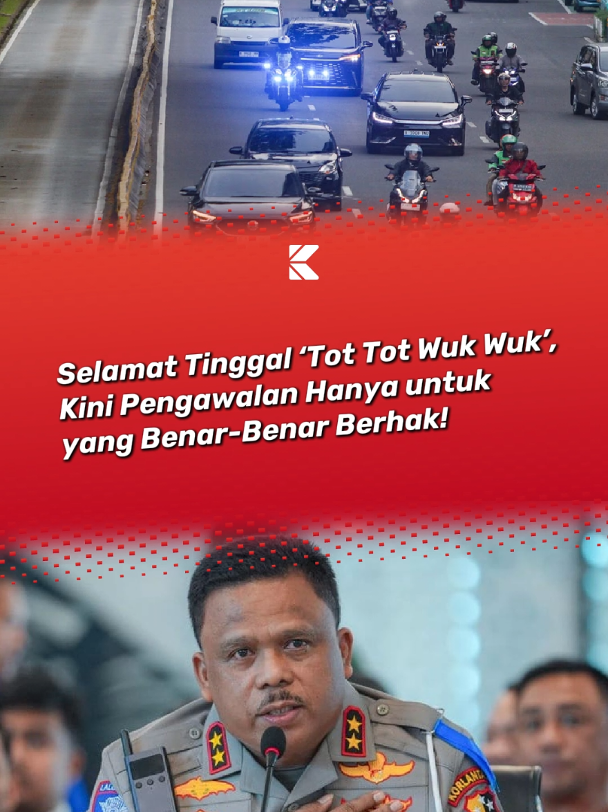 Selamat tinggal era “tot tot wuk wuk”! Polri resmi memperketat aturan penggunaan sirene, strobo, dan layanan pengawalan. Kini, hanya pihak yang benar-benar berhak dan memenuhi syarat sesuai Perkap No. 4 Tahun 2017 yang bisa mendapatkan pengawalan resmi. Kakorlantas Polri Irjen Agus Suryonugroho menegaskan bahwa praktik pengawalan yang dulu “asal minta, asal layani” sudah tidak berlaku lagi. Tujuannya jelas: jalan lebih tertib, penggunaan sirene lebih tepat, dan tidak ada lagi penyalahgunaan fasilitas pengamanan. Menurut kamu, apakah aturan baru ini sudah pas? Haruskah pengawasan penggunaan sirene diperketat lagi? Coba tulis pandanganmu di kolom komentar! 👇 Kabarlurus — Meluruskan tanpa menyudutkan. #Kabarlurus #Polri #Kakorlantas #Pengawalan #Sirene 