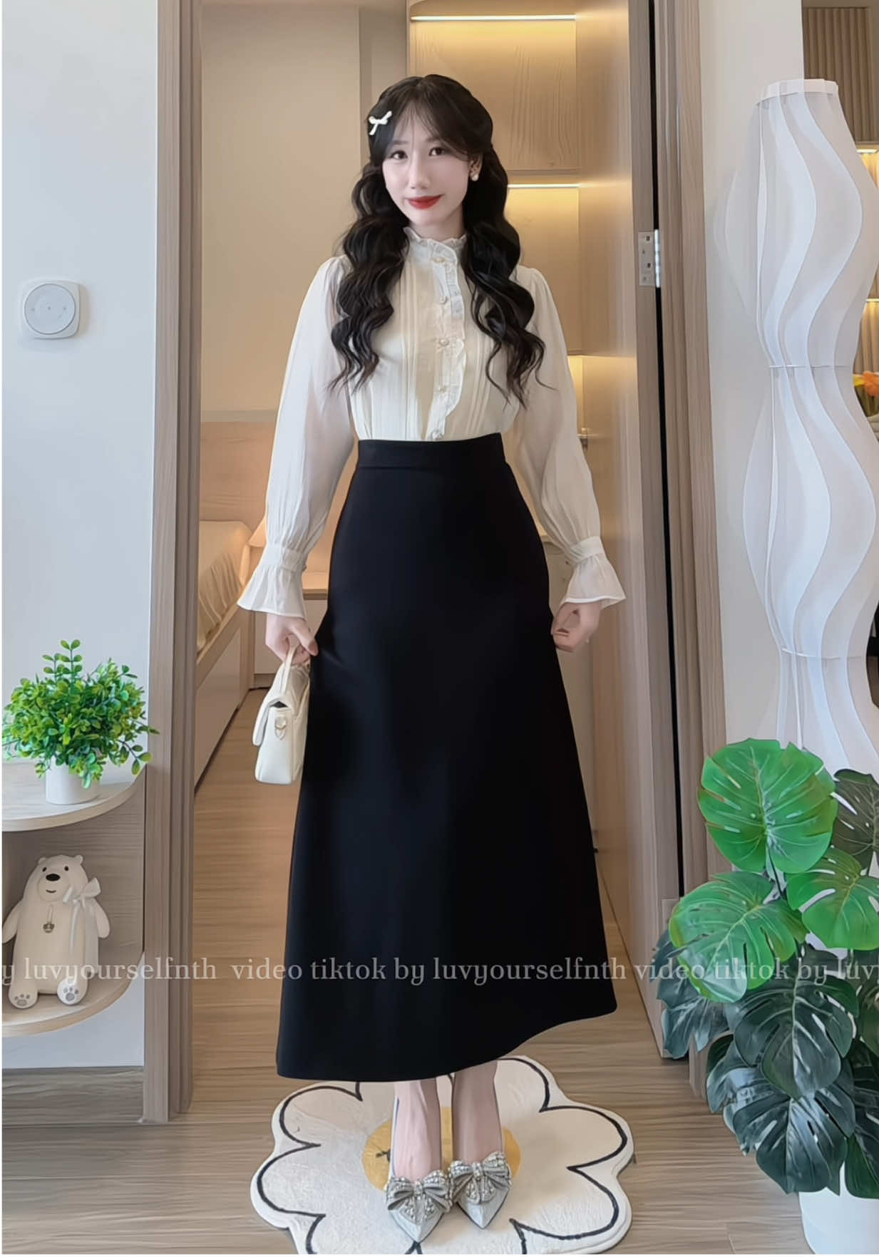 Áo sơ mi tiểu thư quý tộc các thứ các thứ 🤭🌸🍃 #luvyourselfnth #aosomi #hottrend #thoitrangnu #xuhuong 