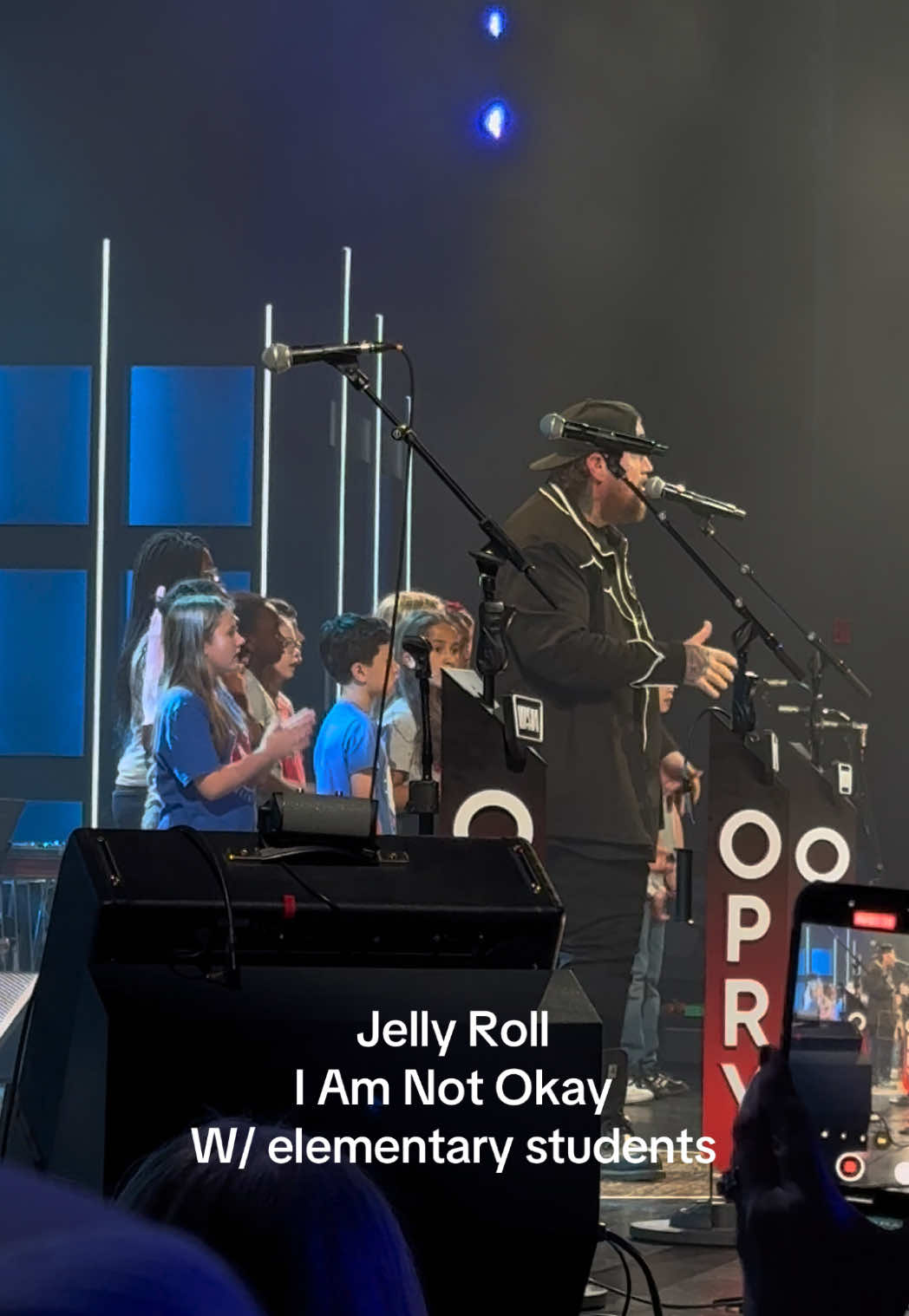 Fun fact: I sobbed through this entire performance. @Jelly Roll bringing out the kids from the elementary school in Antioch who sang this to the high school where the shooting took place. 😭🫶🏼 #GrandOleOpry #CMAFest #JellyRoll #Opry100 