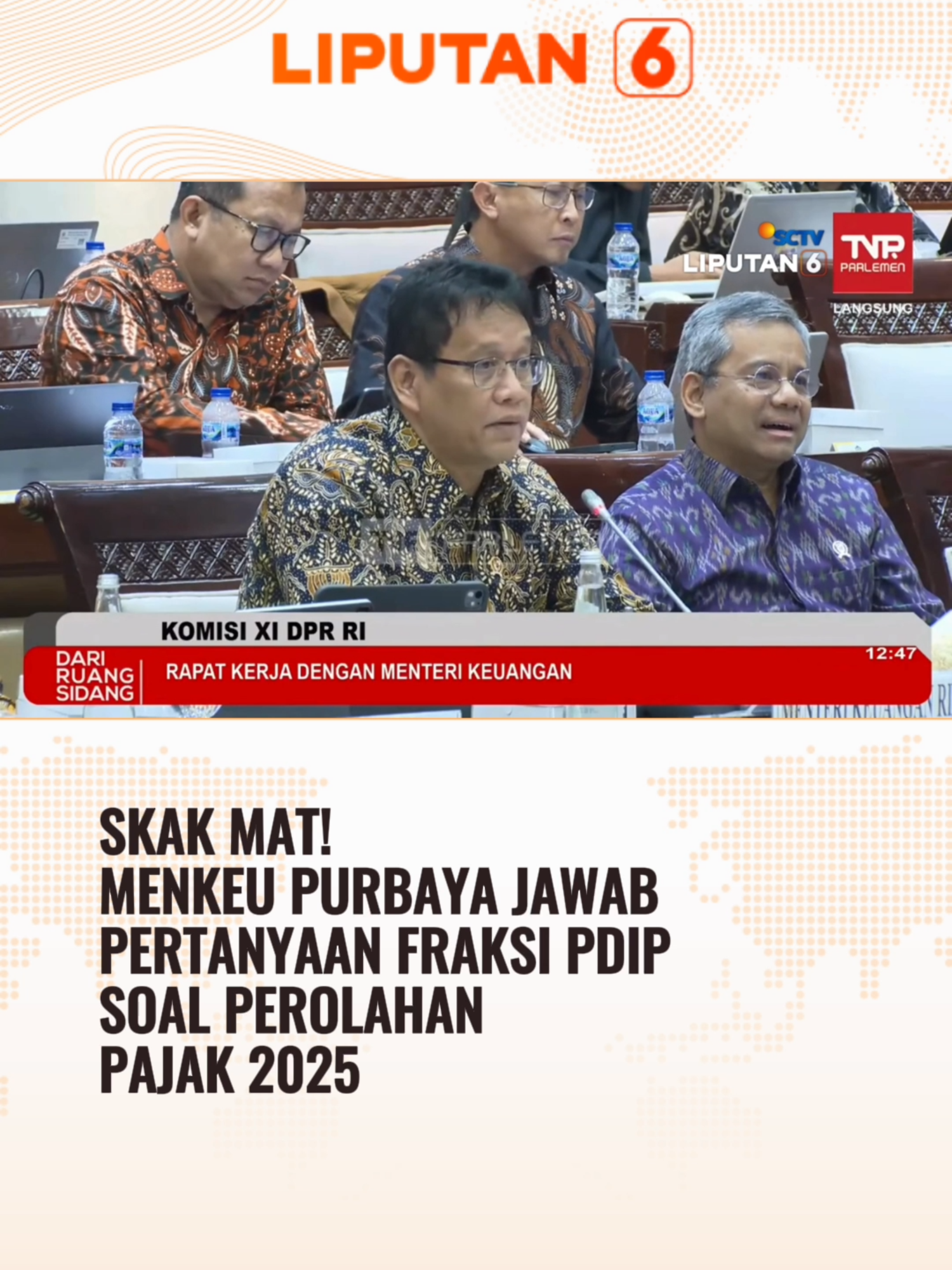 Anggota komisi XI DPR RI fraksi PDIP, Harris Turino menyoalkan perolehan pajak negara tahun 2025 yang belum mencapai target di penghujung tahun. Menteri Keuangan (Menkeu), Purbaya Yudhi Sadewa pun menjawab hal tersebut. Bahkan Purbaya sempat berkelakar akan menaikkan pajak anggota DPR. #newssctv #liputan6sctv #liputan6 #pajak #purbaya #purbayayudhisadewa #menkeupurbaya #longervideos #beritaviral #foryourepage #fypage