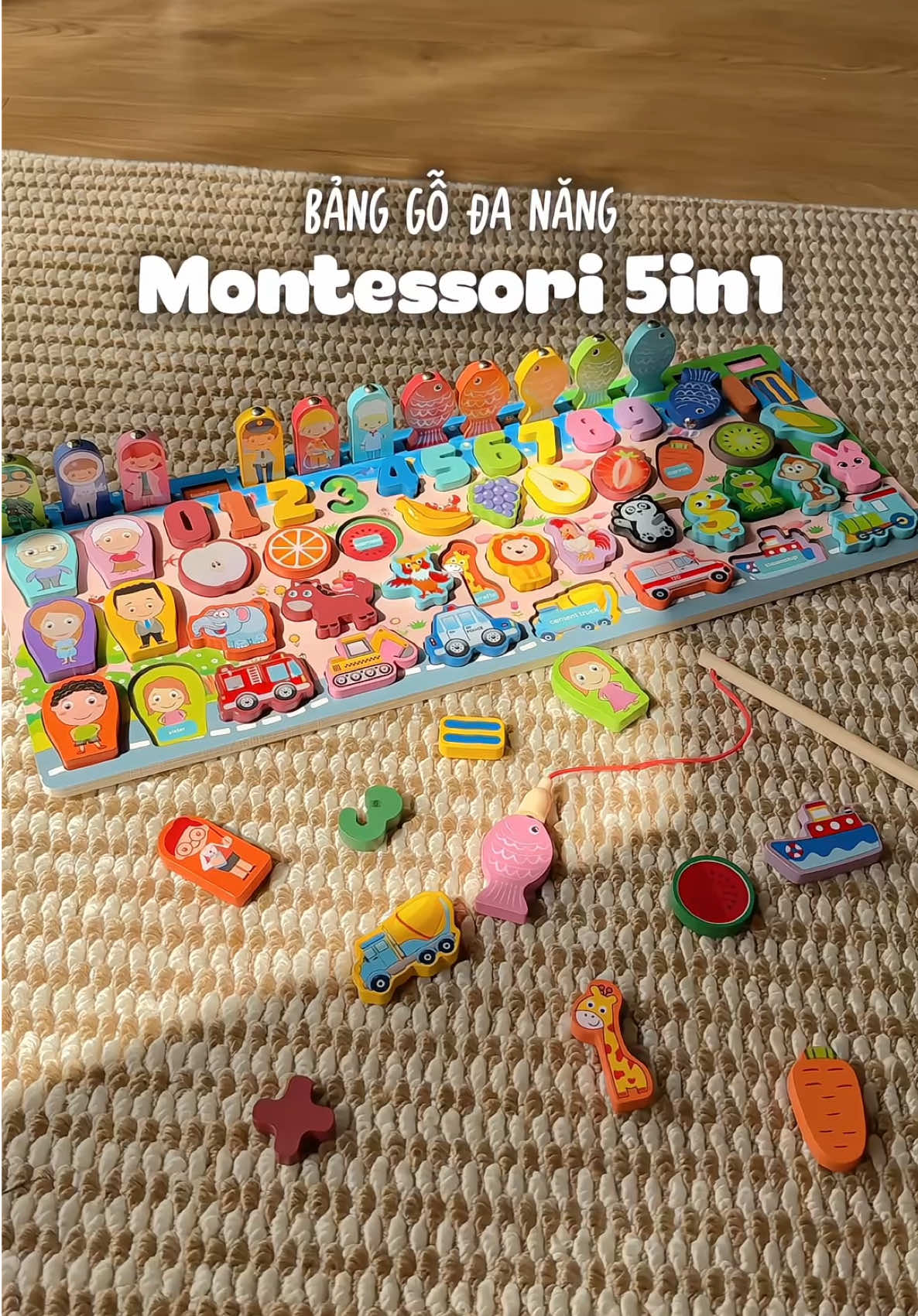 Bảng gỗ câu cá ghép hình chơi mê không lối thoát :))) #dochoichobe #dochoimontessori #dochoigo #dochoithongminh #dochoiphattrientritue 