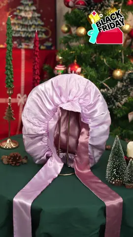 Gift Her a Good Hair Day! Christmas Satin Bonnet with Tie Band.😴💕😍 #satinbonnets #bonnet #tiktokshopcybermonday #christmas #tiktokshopblackfriday
