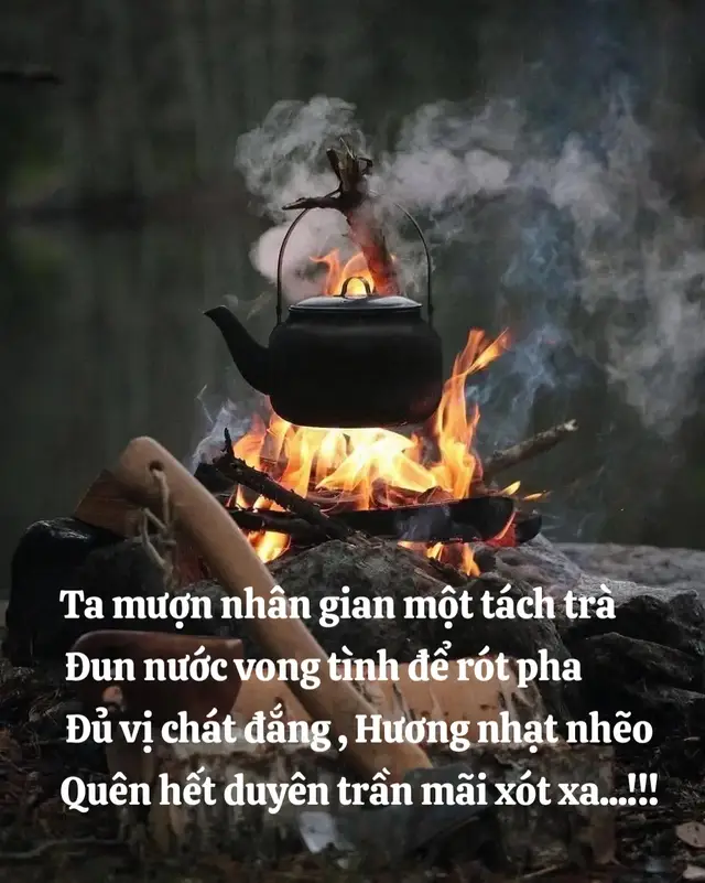 Ta mượn nhân gian một tách trà , đun nước vong tình để rót pha#xh 