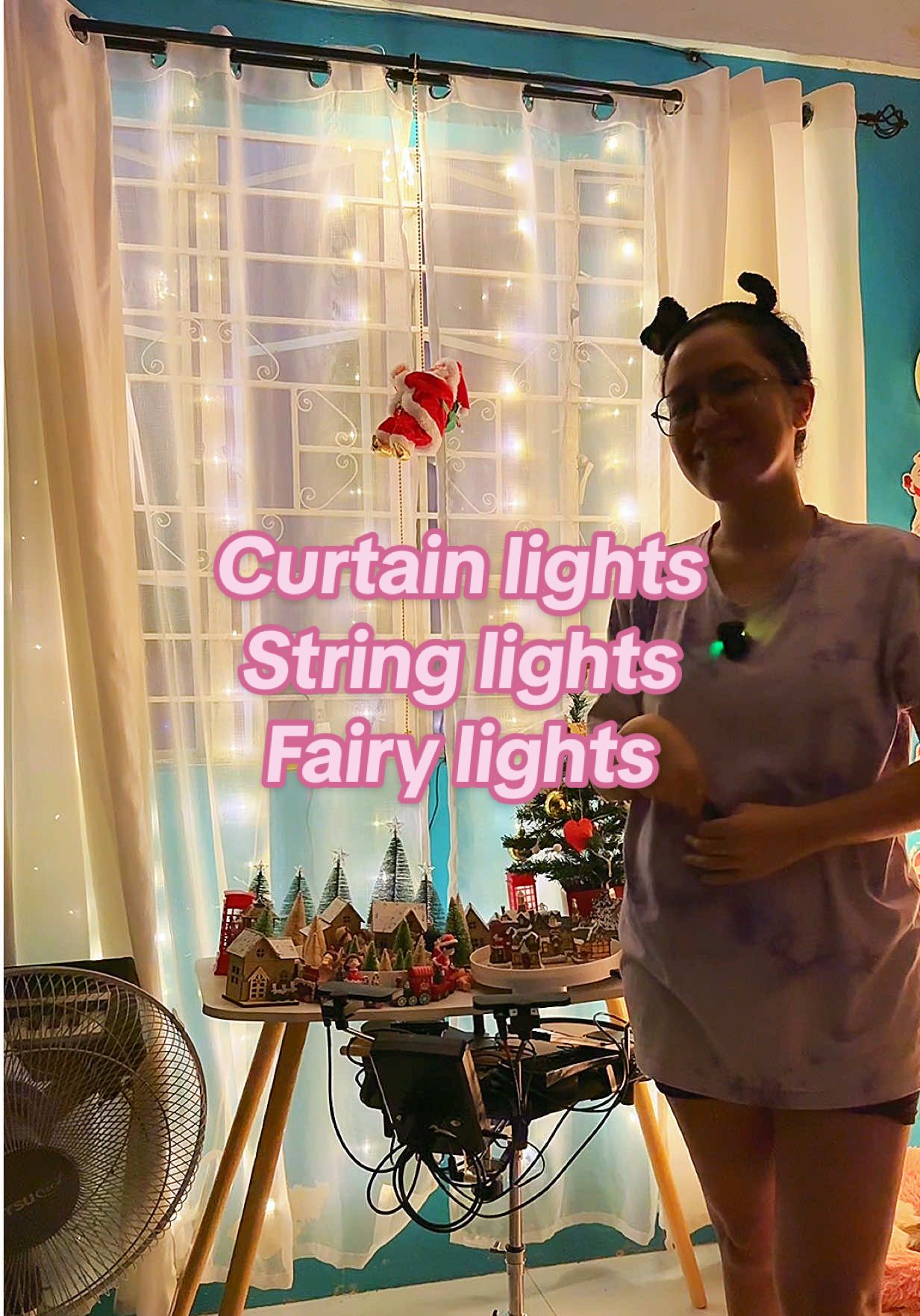 Replying to @Maya💕 mababa lang po ung boltahe nitong curtain lights and pwede po siya sa powerbank 🥰 #curtainlights #stringlights #fairylights #christmasdecor #homedecor 