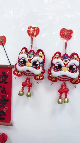 Dải treo hình đầu lân #decor #trangtri #tet #chuonggio 