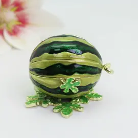 Manufacturer direct sales enamel color alloy watermelon omament creative fruit decorative box craft home decor ornament.#enamel #crafts #homedecor #ornamen 