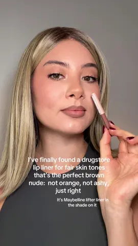 Maybelline on it is that girl 🤍 #cooltonedlipliner #liplinerfairskin #liplinerlightskin #liplinertutorial #drugstorelipliner 