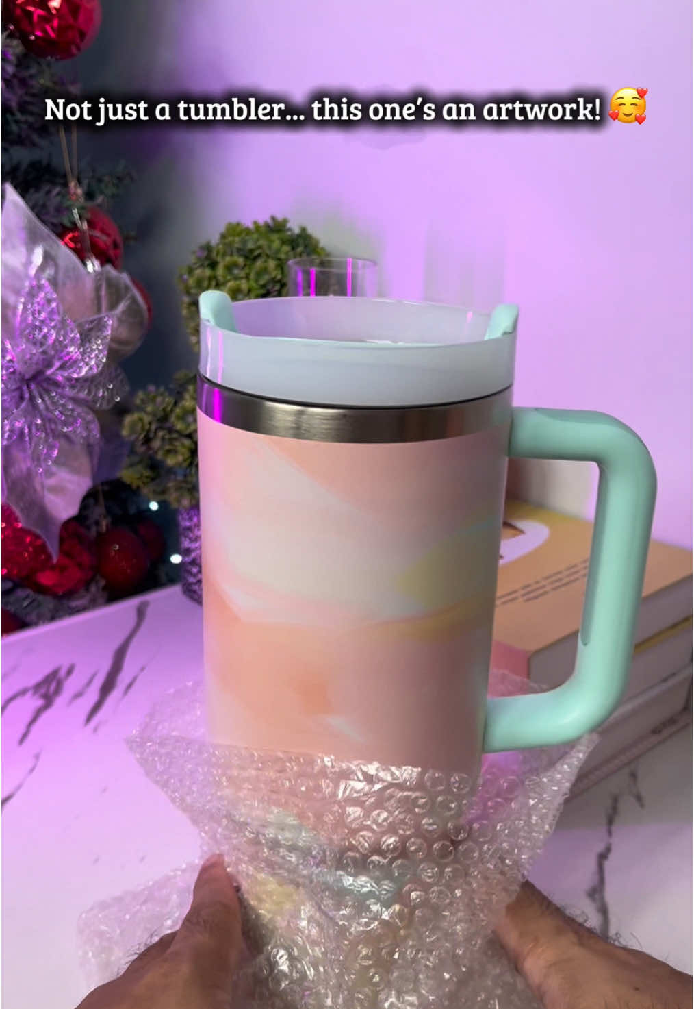 40oz Tumbler with straw that makes every sip feel like soft aesthetic vibes!!🥰 #304stainlesssteel #tumbler #insulatedtumbler #hotandcold #vacuumtumbler 