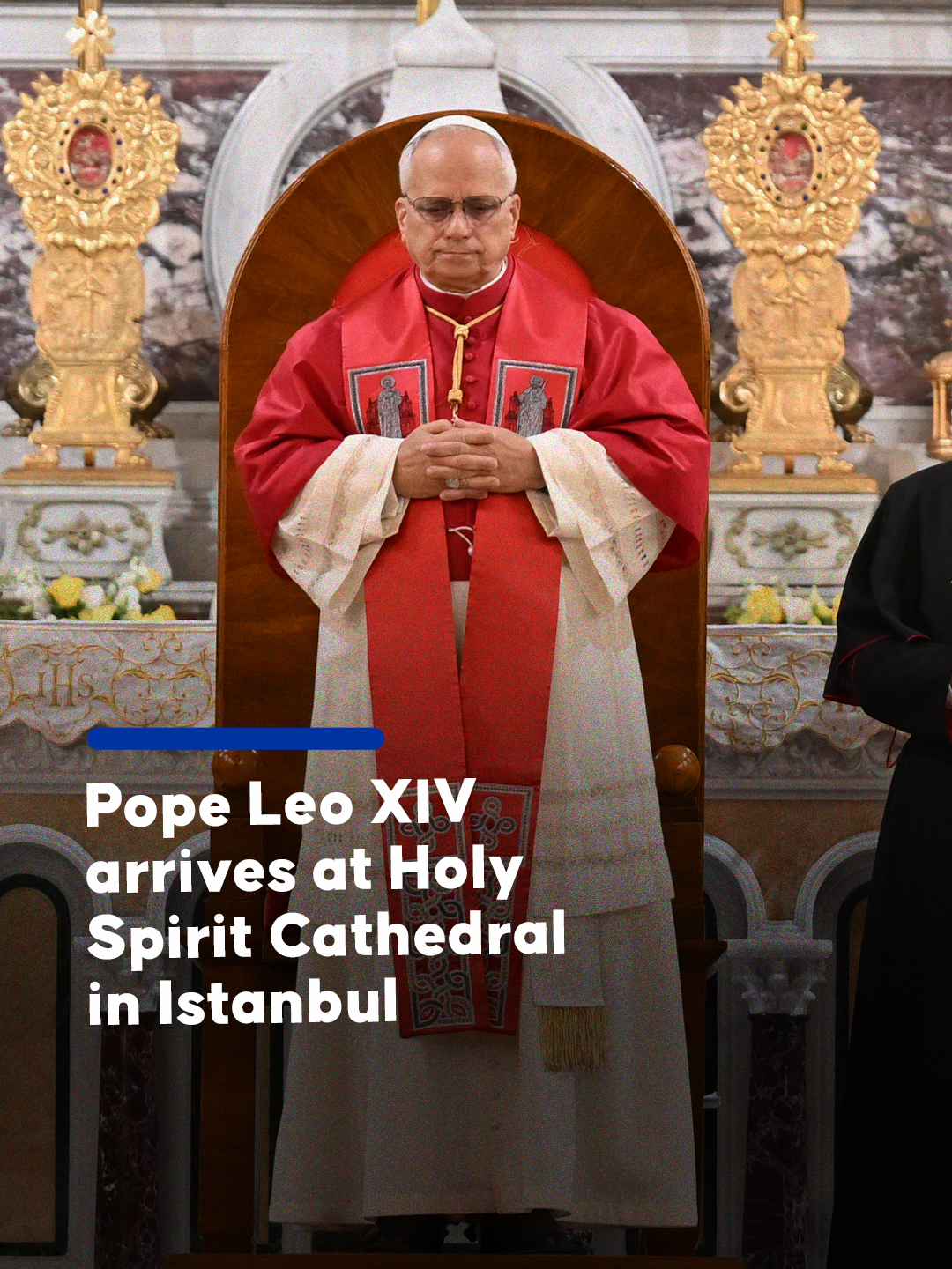 📍 Pope Leo XIV arrives at Saint Esprit Cathedral in Istanbul to meet Christian clerics   📌  He will be in Türkiye through Sunday on his first foreign trip, and will travel to multiple cities, including Iznik, once known as Nicaea  #pope #leoxiv #vatican #istanbul #türkiye #anadolu #anadoluagency