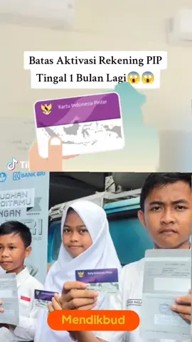 Untuk mengaktifkan rekening Program Indonesia Pintar (PIP), berikut adalah langkah-langkahnya, yang dapat dilakukan secara individu atau kolektif:   Aktivasi Rekening PIP Secara Individu   1. Siapkan dokumen-dokumen berikut :    - Surat keterangan aktivasi rekening dari kepala sekolah - KTP atau kartu pelajar (untuk siswa SMP, SMA, SMK, atau sederajat) - KTP, kartu keluarga, atau surat keterangan domisili orang tua/wali (untuk siswa SD atau sederajat) - Formulir pembukaan rekening SimPel PIP dari bank penyalur       2. Kunjungi bank penyalur yang ditunjuk oleh sekolah . 3. Serahkan dokumen yang telah disiapkan kepada petugas bank . 4. Siswa pendidikan dasar (SD) wajib didampingi oleh orang tua atau wali selama proses aktivasi .   Aktivasi Rekening PIP Secara Kolektif   1. Siapkan dokumen-dokumen berikut :    - Surat kuasa dari siswa atau orang tua kepada kepala sekolah - Formulir pembukaan rekening SimPel PIP dari bank penyalur - Surat keterangan aktivasi rekening dari kepala sekolah - Surat Pertanggungjawaban Mutlak (SPTJM) bermeterai yang ditandatangani oleh kuasa siswa - Fotokopi KTP kuasa siswa - Fotokopi surat pengangkatan jabatan kuasa siswa yang masih berlaku (tunjukkan aslinya) - Untuk siswa pendidikan menengah, tambahkan salinan identitas siswa       2. Kepala sekolah (sebagai kuasa siswa) menyerahkan dokumen ke bank penyalur untuk proses aktivasi secara kolektif .   #pip  #kartuindonesiapintar  #ipmindonesiaemas  #asmawatisudirmanipmsos  #fyppppppppppppppppppppppp 