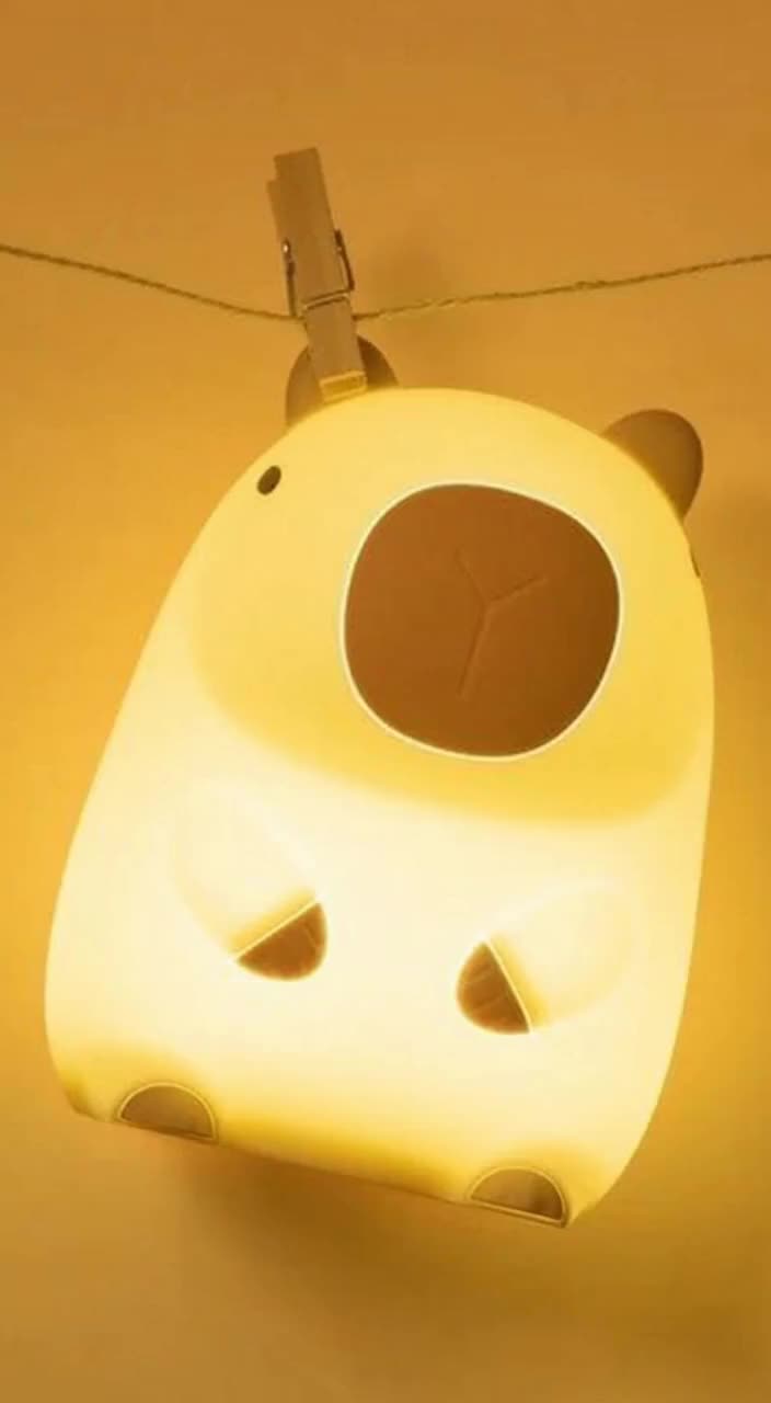 Cute Capybara Touch-Activated LED Night Light - USB Rechargeable Silicone Lamp for Bedroom, Living Room and Kids Room 
