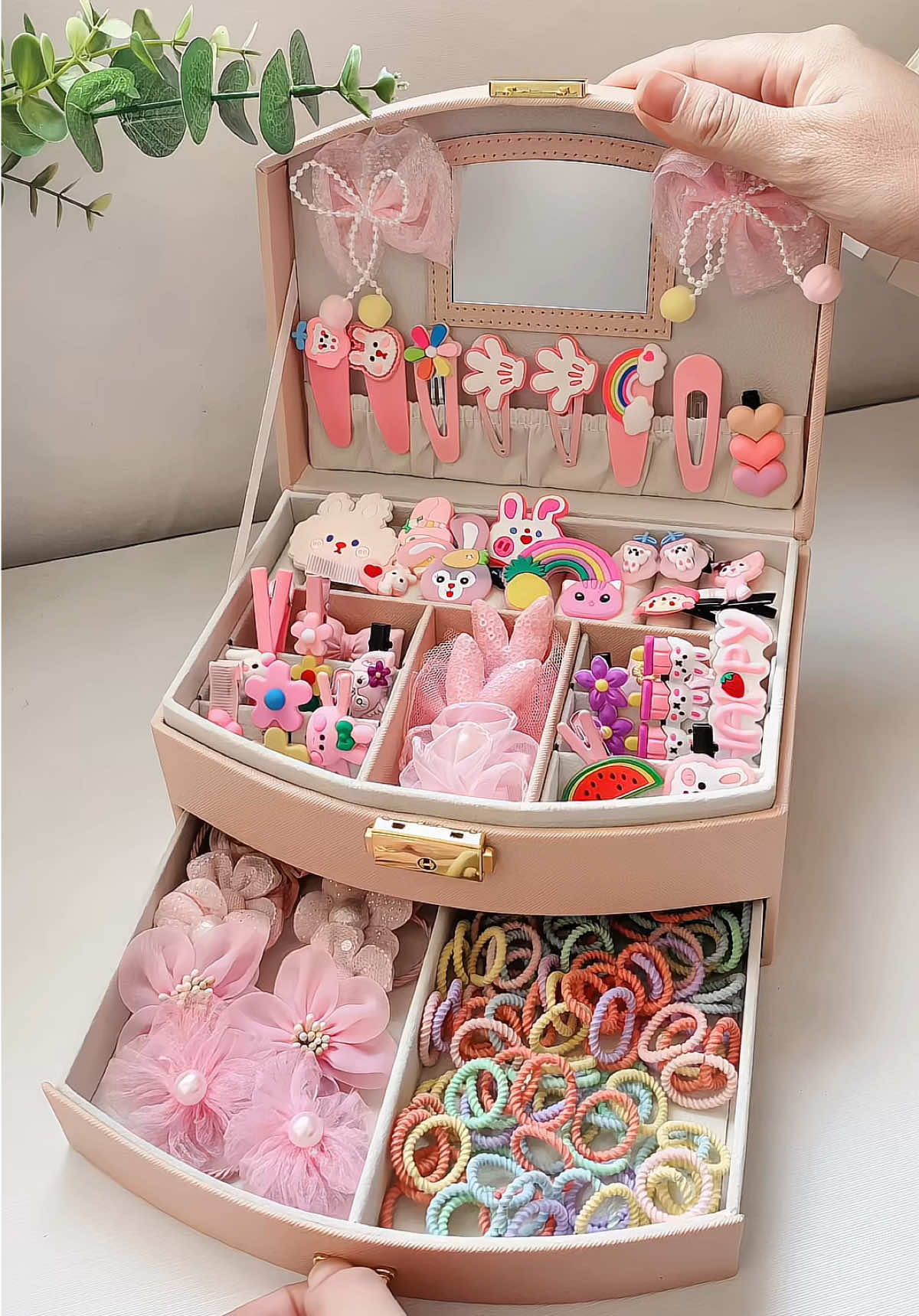 Nguyên set kèm hộp + túi làm quà đẹp lắm mn ơi #fyp #begai #keptoc #keptocxinh #keptocchobe 