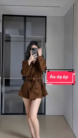 Áo khoác dạ ép omber cột eo #aodaep #aodathateo #macdepmoingay #xuhuong #fyp 