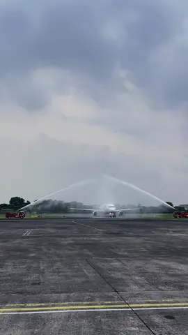 WATER SALUTE MUKHTARA AIR AT HLP💦 #mukhtaraair #watersalute #fyp #aviation 