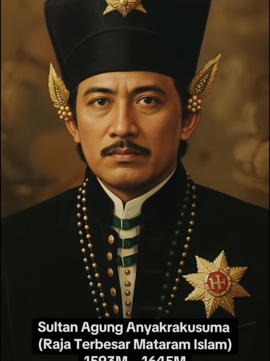 Sultan Agung Anyakrakusuma  (Raja Terbesar Mataram Islam) 1593M—1645M *Video ini hasil restrorasi AI berdasarkan sketsa lukisan beliau  #mataramislam  #yogyakarta  #aisejarah  #videoai  #sultanagung 