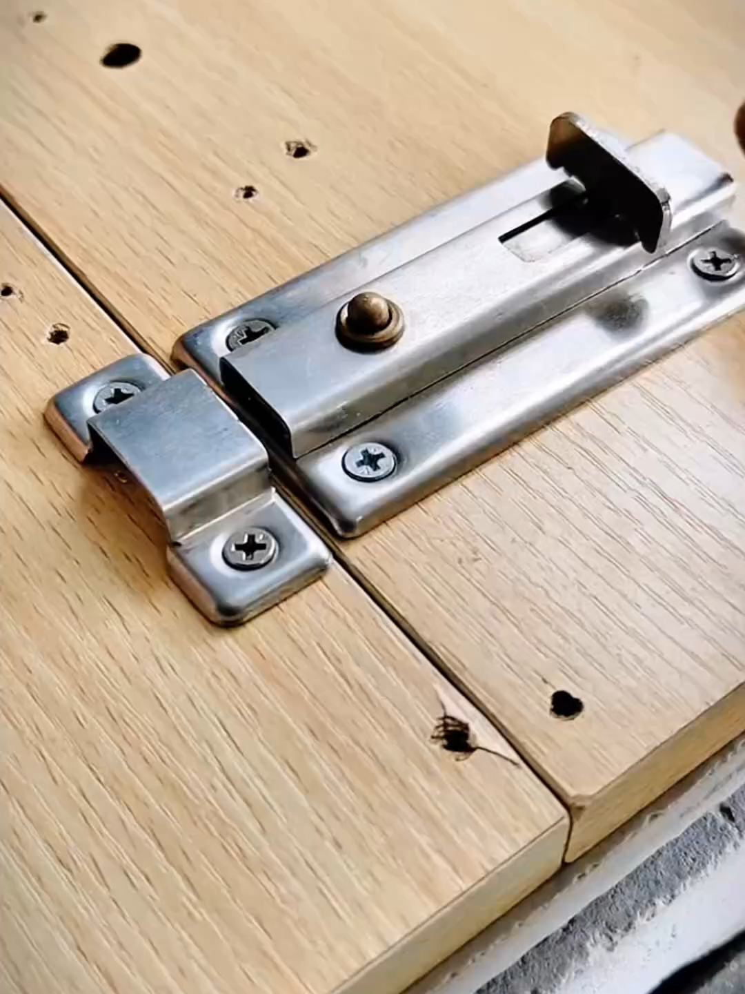 Stainless Steel Spring Bolt Heavy  Duty Safety Lock Buckle Bolt Automatic Spring Latch Anti-theft Bolt #fyp #foryou #goodthing #tiktokshop