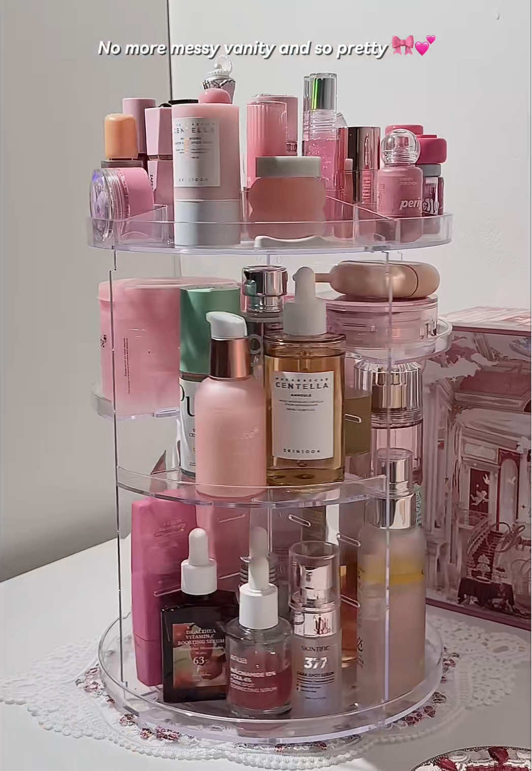 Cantik, kemas and murah! 💕 and makes my vanity looks so so muchh better #skincareorganizer #makeuporganizer #makeupvanity #organizewithme #vanitytable 