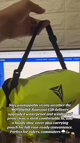 Stay unstoppable in any weather — the MOTOWOLF Raincoat V3B delivers upgraded waterproof and windproof protection, a sleek comfortable fit, and a handy shoe cover plus carrying pouch for full rain-ready convenience. Perfect for riders, commuters, and anyone who refuses to let the rain slow them down. 🌧️🛵 #MotowolfV3B #MotowolfRaincoat #RainwearEssentials #WaterproofJacket #WindproofGear     