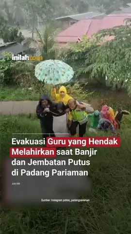 Personel Bhabinkamtibmas Nagari Sikabu, Aiptu Afrizon, bersama warga membantu mengevakuasi seorang guru dari SDN 15 Lubuk Alung yang harus menjalani operasi persalinan. Karena akses jalan utama terendam banjir dan jembatan putus akibat hujan deras, mereka terpaksa membawa guru tersebut melalui Jalan Tol Padang–Sicincin menuju Rumah Sakit Siti Rahmah Padang. - Selengkapnya kunjungi website dengan klik link di bio atau download aplikasi di Appstore dan Google Play Store. #InilahNews #PrayForSumatera #Inilahcom #titiktengah #titikcerah 