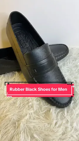 Rubber black shoes for men #blackshoes #shoesformen #rubbershoes 