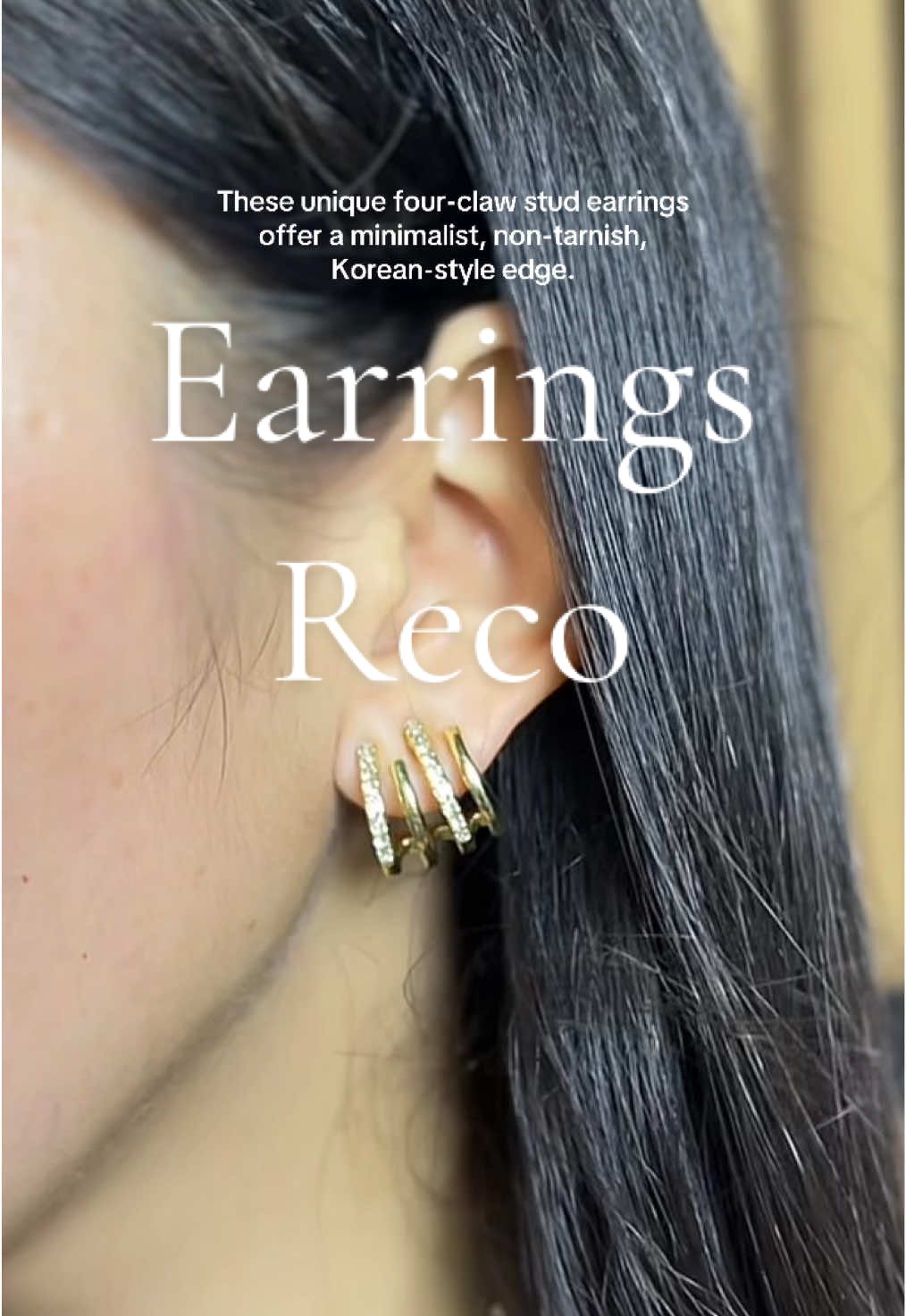 Four-claw design with subtle sparkle—hypoallergenic, good-looking, and non-tarnish. #earrings #fourclawearrings #jewelry #earringstyle #accessories 