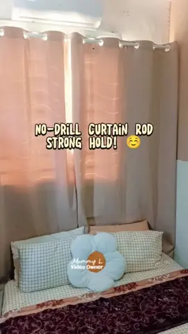 no drill curtain rod or clothes pole! 👌☺ #clothespole #curtainrod #nodrillcurtainrod 