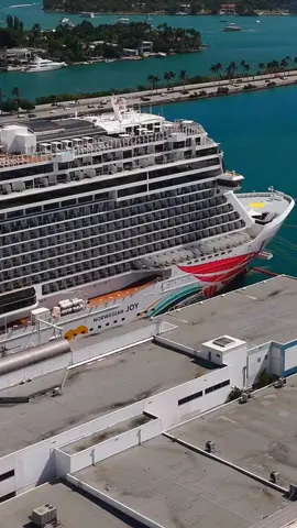 Norwegian Joy.  #norwegian #cruisefever #cruisers #portofmiami #dji 