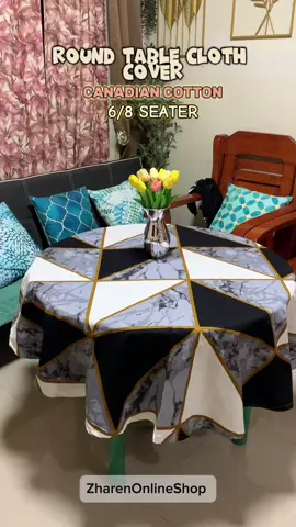 ROUND TABLE CLOTH COVER 6/8 SEATER CANADIAN COTTON MAKAPAL ANG TELA WASHABLE #roundtable #tablecover #tableclothcover #fyp 