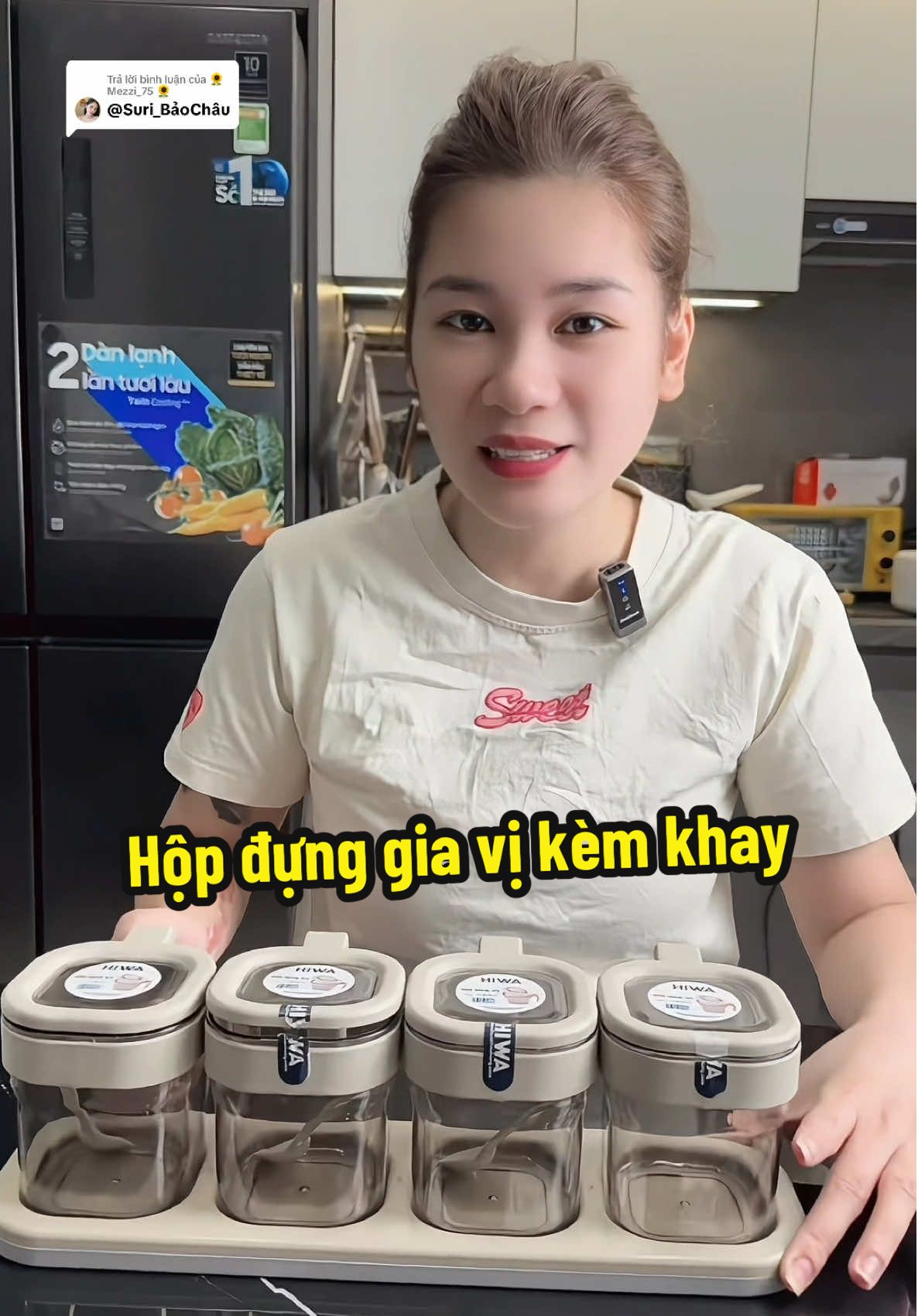 Trả lời @🌻 Mezzi_75 🌻  Combo 3-4 hộp đựng gia vị kèm khay có nắp đậy tiện lợi #hopdunggiavi #hiwa 