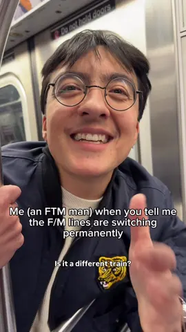 I love this city and whatever train gets to my station #ftm #trans #trains #mta #comedy 