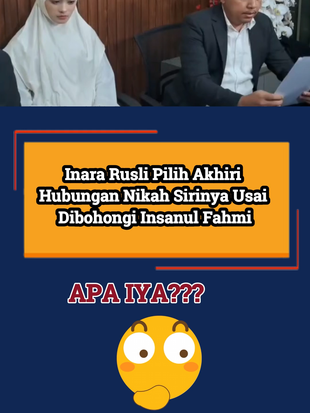 Inara Rusli Pilih Akhiri Hubungan Nikah Sirinya Inara Rusli akhirnya mengambil langkah tegas. Didampingi kuasa hukumnya, ia memutuskan mundur dari hubungan dengan Insanul Fahmi setelah mengetahui fakta-fakta yang dianggapnya tidak sesuai. Inara juga menyampaikan permintaan maaf atas kegaduhan yang terjadi dan merasa ikut menjadi korban kebohongan yang terungkap belakangan ini. Menurut kamu, langkah Inara sudah tepat? Tulis pendapatmu di kolom komentar! 👇 #InaraRusli #InsanulFahmi #BeritaViral #ViralHariIni #SelebUpdate #GosipArtis #BeritaArtis #DramaArtis #KonferensiPers #UpdateTerkini #TrendingTopic #FYP #ForYou #FYPIndonesia #FYP #TrendingNow