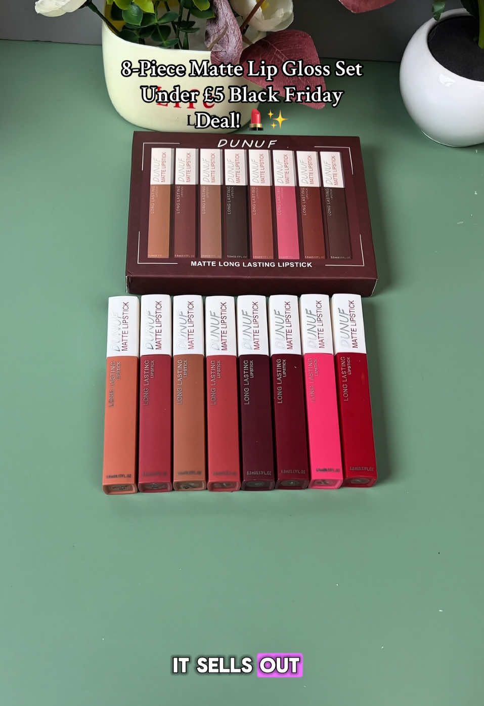 8-Piece Matte Lip Gloss Set — Under £5 Black Friday Deal! 💄✨ #MatteLipstick #LongLastingBeauty #BlackFriday #TikTokMadeMeBuyIt #MakeupEssentials #lipglossset #budgetbeauty #ukmakeup #ukdeals #TOPPICKS
