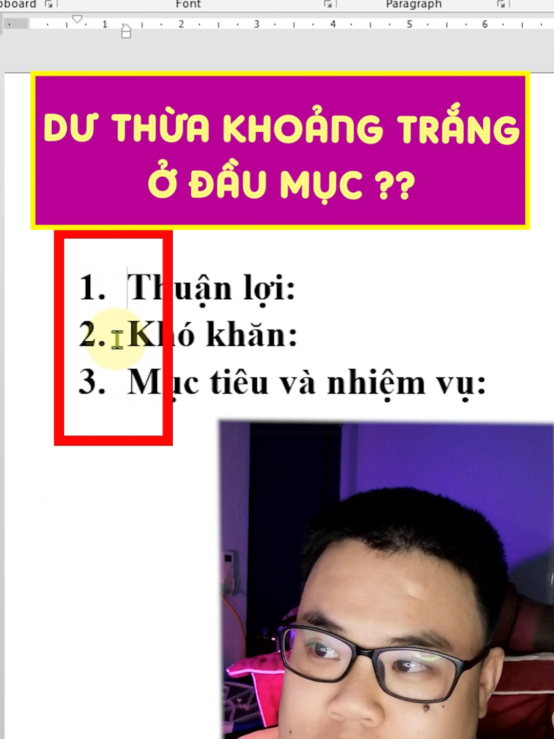 khắc phục lỗi dư thừa khoảng trắng đầu mục, lỗi khoảng trắng sau số thứ tự trong Word #minhlakhoa #tinhocvanphong #hocword #wordtips #LearnOnTikTok 