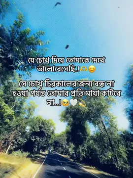 যে চোখ দিয়ে তোমাকে দেখে ভালোবেসেছি!❤️‍🩹 সে চোখ চিরকালের জন্য বন্ধ না হওয়া পর্যন্ত তোমার প্রতি মায়া কাটবে না..!🥺🤍💫#foryou @TikTok Bangladesh 