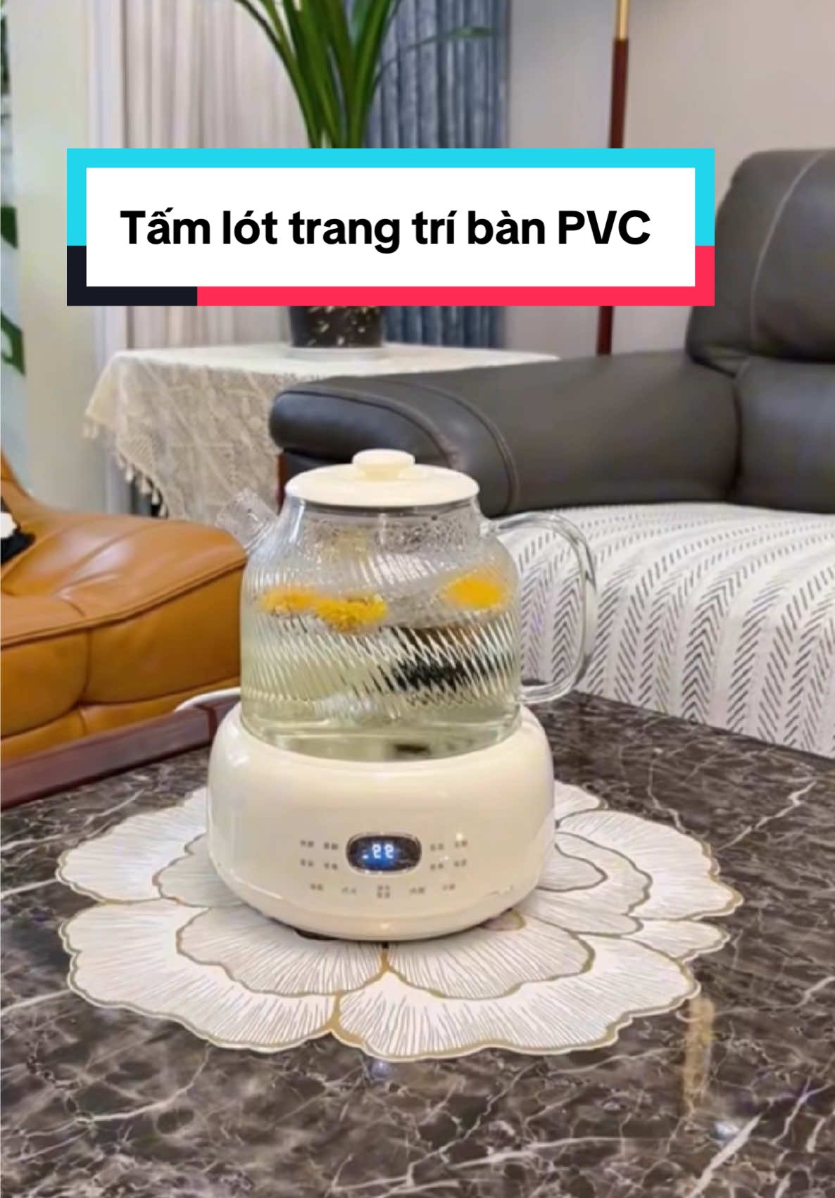 Tấm lót bàn hình bông hoa trang trí bàn trà, tủ , làm đế đặt bình hoa #tamlotbanpvc #khantraiban #khantraibantron #khantraibanchongtham 